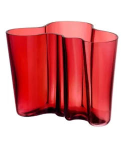 IITTALA Alvar Aalto 16cm Glass Vase Cranberry