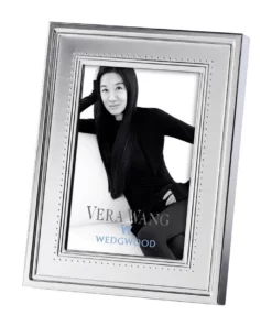 Wedgwood Vera Wang 4x6" Grosgrain Photo Frame Silver