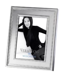 Wedgwood Vera Wang 5x7" Grosgrain Photo Frame Silver