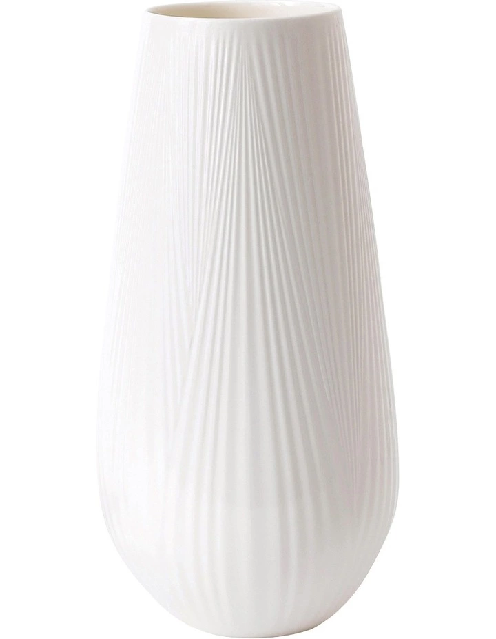 Wedgwood Folia 30cm Fine Bone China Tall Vase White 1 Wedgwood Folia 30cm Fine Bone China Tall Vase White