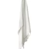 Aura Home Vintage Linen Fringe Throw in Marshmallow