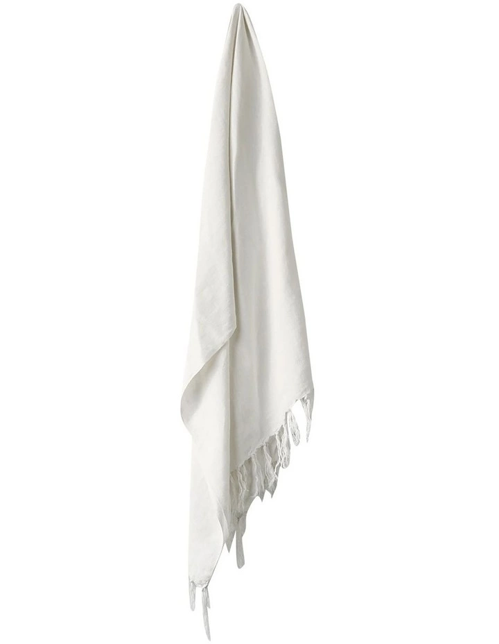 Aura Home Vintage Linen Fringe Throw in Marshmallow 1 Aura Home Vintage Linen Fringe Throw in Marshmallow