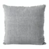 Aura Home Vintage Linen Fringe Cushion in Smoke