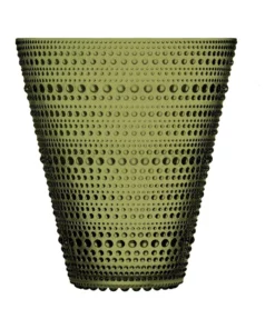 IITTALA Kastehelmi 15cm Glass Vase Moss Green