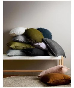 Aura Home Vintage Linen Fringe Cushion Range in Smoke 5 Aura Home Vintage Linen Fringe Cushion Range in Smoke -Home Decor Shop 650191870 650184580 3 1 720x928