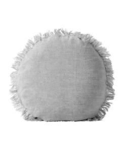 Aura Home Vintage Linen Fringe 45cm Round Cushion in Smoke