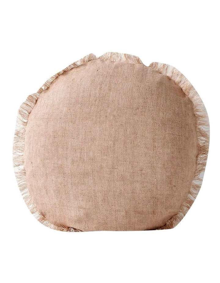 Aura Home Vintage Linen Fringe 55cm Cushion in Pink Clay 1 Aura Home Vintage Linen Fringe 55cm Cushion in Pink Clay