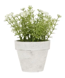 Heritage Artificial White Flowers in Pot 16.5cm