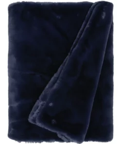 Heritage Amelie Faux Fur Throw Dark Blue
