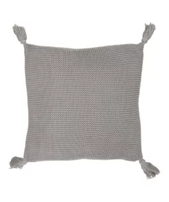 Vue Melaky Knit Tassel Cushion Grey