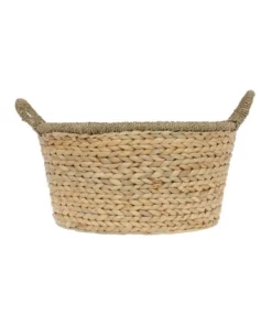 Heritage Medium Light Brown Woven Water Hyacinth Basket