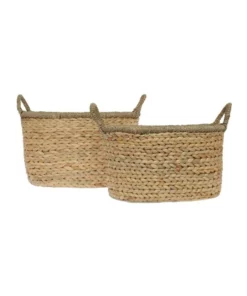 Heritage Medium Light Brown Woven Water Hyacinth Basket -Home Decor Shop 701318530 4 720x928
