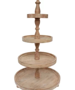 Heritage Wooden 4 Tier Stand 38x38x66cm in White Ash