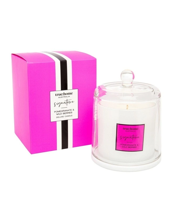 True Home Signature Pomegranate & Wild Berries Candle With Cloche 1 True Home Signature Pomegranate & Wild Berries Candle With Cloche