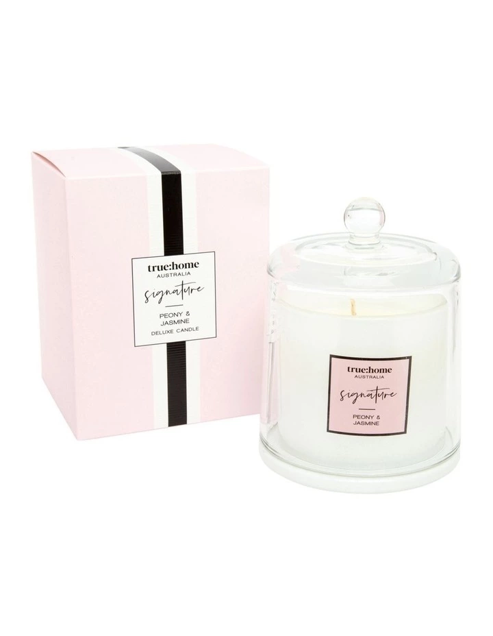 True Home Signature Peony & Jasmine Candle With Cloche 1 True Home Signature Peony & Jasmine Candle With Cloche