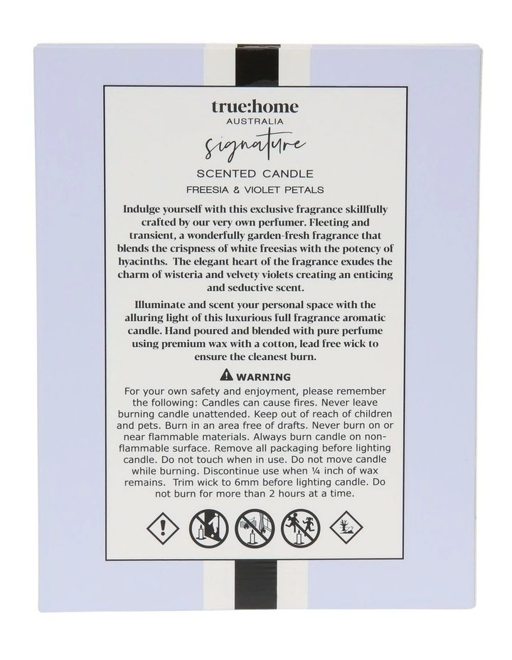 True Home Signature Fresh Freesia & Violet Candle With Cloche 2 True Home Signature Fresh Freesia & Violet Candle With Cloche - Image 2