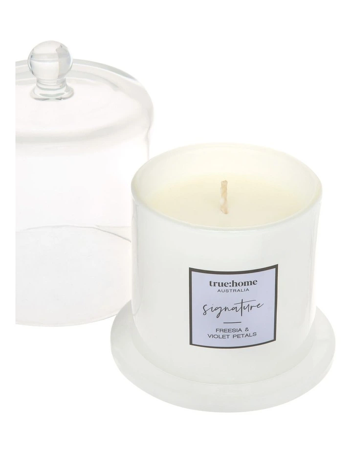 True Home Signature Fresh Freesia & Violet Candle With Cloche 3 True Home Signature Fresh Freesia & Violet Candle With Cloche - Image 3