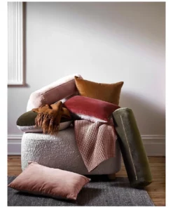 Aura Home Luxury Velvet 55cm Round Cushion in Khaki -Home Decor Shop 740661670 789089230 3 720x928