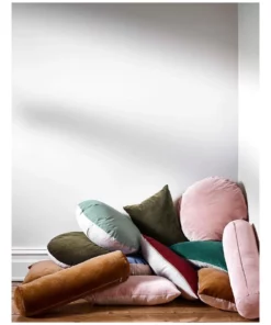 Aura Home Luxury Velvet 55cm Round Cushion in Khaki -Home Decor Shop 740661670 789089230 4 720x928