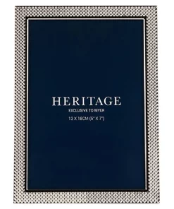 Heritage 13x18cm Textured Shiny Metal Photo Frame Silver