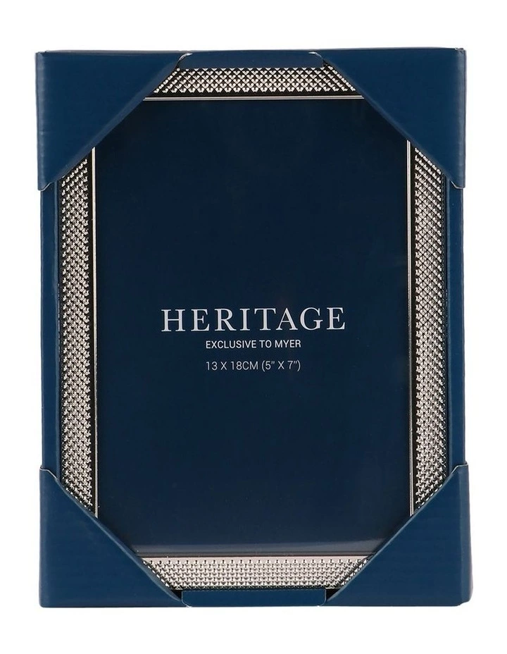 Heritage 13x18cm Textured Shiny Metal Photo Frame Silver 3 Heritage 13x18cm Textured Shiny Metal Photo Frame Silver - Image 3