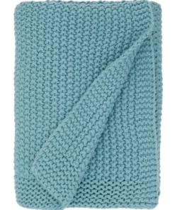 Australian House & Garden Norwood Knitted Throw Ocean Blue