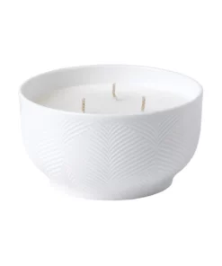 Wedgwood Folia 13cm 3-Wick Filled Candle White