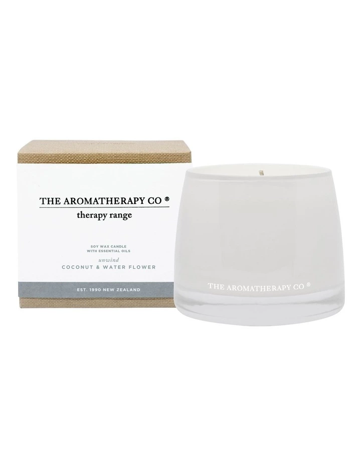 The Aromatherapy Company Therapy Unwind Coconut & Water Flower Candle 1 The Aromatherapy Company Therapy Unwind Coconut & Water Flower Candle