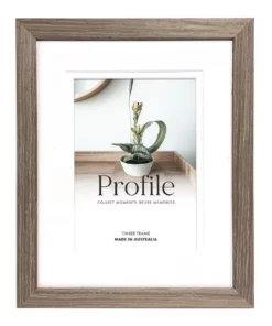 Profile Deluxe 11x14"/8x10" Timber Photo Frame Stone Ash