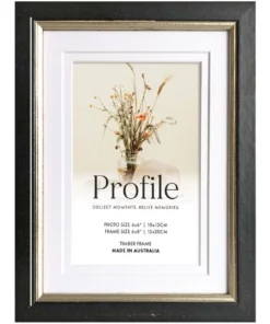 Profile Bonjour Black Silver Timber Photo Frame 8x10/5x7