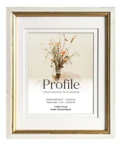 Profile Bonjour Timber Photo Frame 11x14"/8x10" White Gold