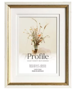 Profile Bonjour Timber Photo Frame 12x16"/8x12" White Gold