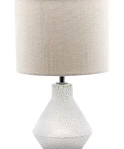 Salt&Pepper Crackle Table Lamp White 32cm