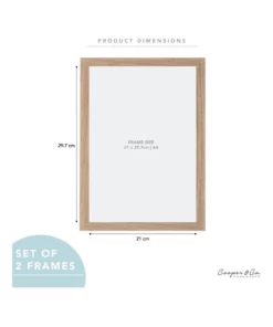 Cooper & Co Set Of 2 A4 Oak Premium Paradise Wooden Photo Frame -Home Decor Shop 779422960 7 720x928