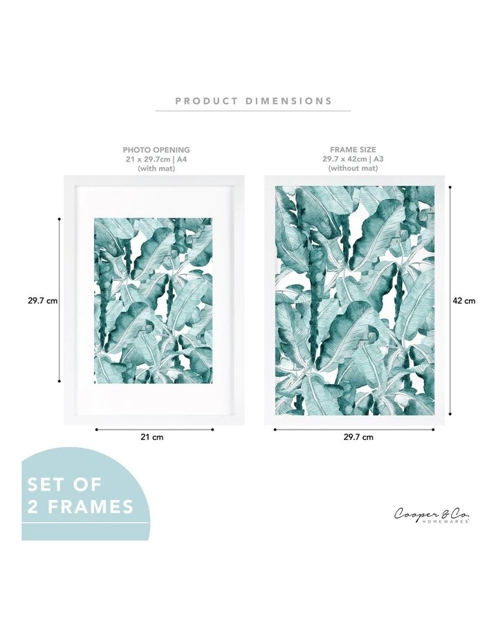 Cooper & Co Set Of 2 29.7cmx42 Mat to 21x29.7cm White Premium Paradise Wooden Photo Frame 7 Cooper & Co Set Of 2 29.7cmx42 Mat to 21x29.7cm White Premium Paradise Wooden Photo Frame - Image 7