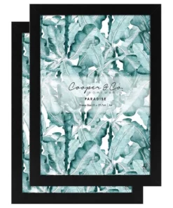 Cooper & Co Set Of 2 A4 Black Premium Paradise Wooden Photo Frame
