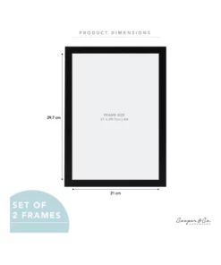 Cooper & Co Set Of 2 A4 Black Premium Paradise Wooden Photo Frame -Home Decor Shop 779423860 7 720x928