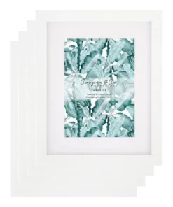 Cooper & Co Set Of 4 20x25cm Mat to 13x18cm White Premium Paradise Wooden Photo Frame