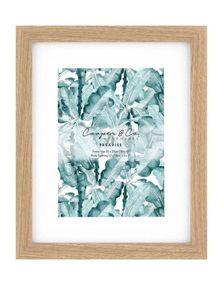 Cooper & Co Set Of 4 20x25cm Mat to 13x18cm Oak Premium Paradise Wooden Photo Frame 2 Cooper & Co Set Of 4 20x25cm Mat to 13x18cm Oak Premium Paradise Wooden Photo Frame - Image 2