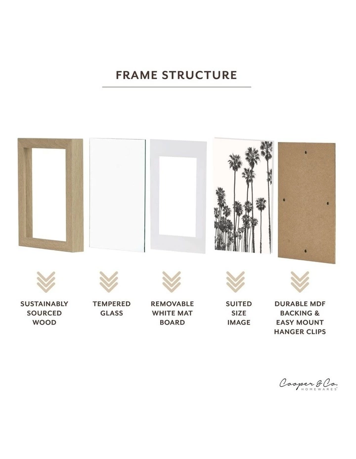 Cooper & Co Set Of 4 20x25cm Mat to 13x18cm Oak Premium Paradise Wooden Photo Frame 6 Cooper & Co Set Of 4 20x25cm Mat to 13x18cm Oak Premium Paradise Wooden Photo Frame - Image 6