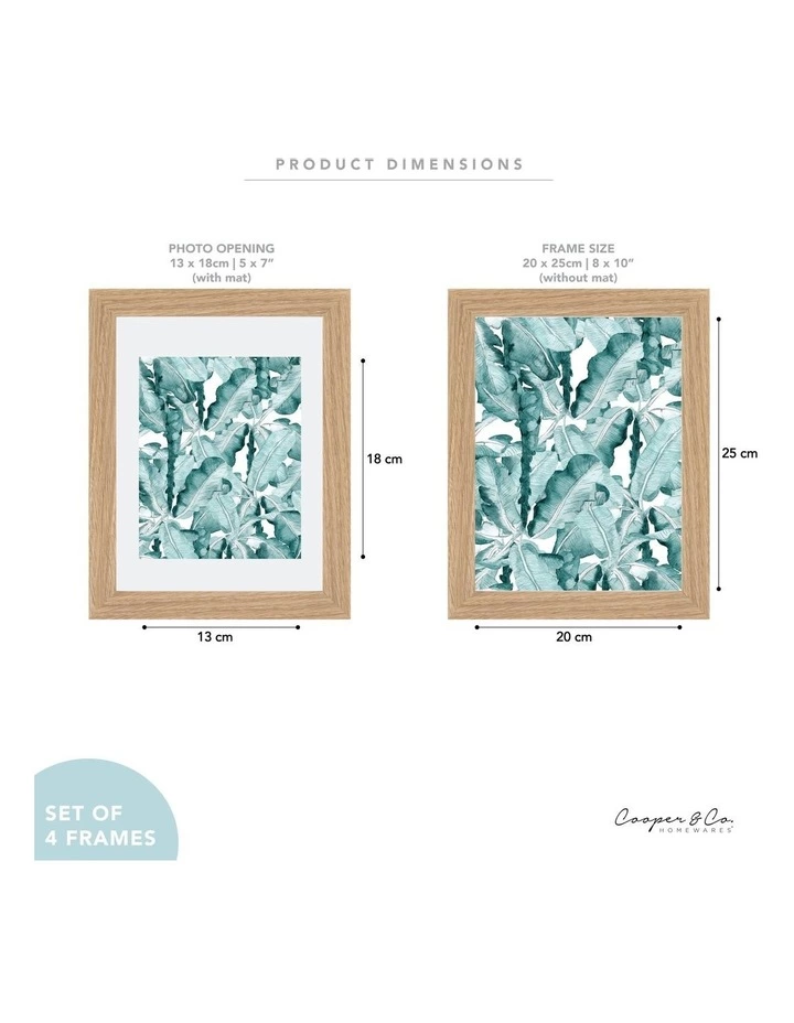 Cooper & Co Set Of 4 20x25cm Mat to 13x18cm Oak Premium Paradise Wooden Photo Frame 7 Cooper & Co Set Of 4 20x25cm Mat to 13x18cm Oak Premium Paradise Wooden Photo Frame - Image 7