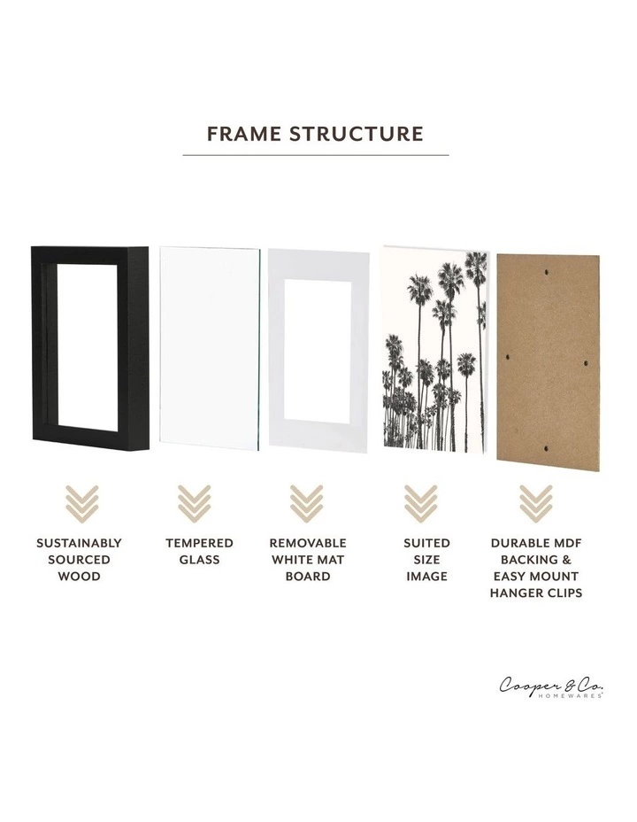 Cooper & Co Set Of 4 15x20cm Mat to 10x15cm Black Premium Paradise Wooden Photo Frame 6 Cooper & Co Set Of 4 15x20cm Mat to 10x15cm Black Premium Paradise Wooden Photo Frame - Image 6