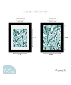 Cooper & Co Set Of 4 20x25cm Mat to 13x18cm Black Premium Paradise Wooden Photo Frame -Home Decor Shop 779424760 7 720x928