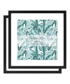 Cooper & Co Set Of 2 40x40cm Mat to 30x30cm Black Premium Paradise Wooden Photo Frame
