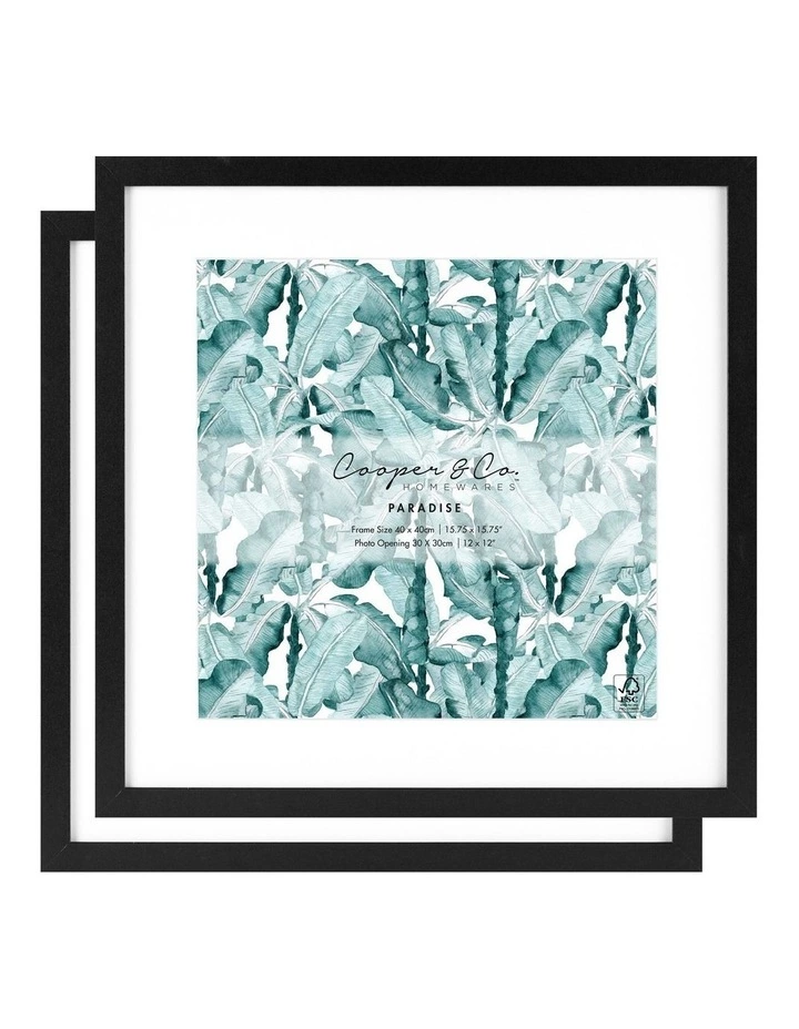 Cooper & Co Set Of 2 40x40cm Mat to 30x30cm Black Premium Paradise Wooden Photo Frame 1 Cooper & Co Set Of 2 40x40cm Mat to 30x30cm Black Premium Paradise Wooden Photo Frame