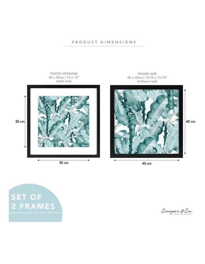 Cooper & Co Set Of 2 40x40cm Mat to 30x30cm Black Premium Paradise Wooden Photo Frame 7 Cooper & Co Set Of 2 40x40cm Mat to 30x30cm Black Premium Paradise Wooden Photo Frame - Image 7