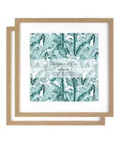 Cooper & Co Set Of 2 40x40cm Mat to 30x30cm Oak Premium Paradise Wooden Photo Frame