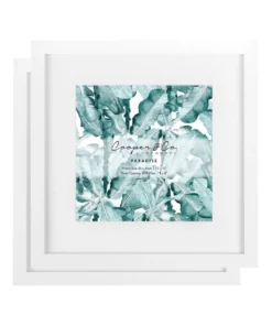 Cooper & Co Set Of 2 30x30cm Mat to 20x20cm White Premium Paradise Wooden Photo Frame