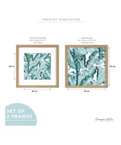 Cooper & Co Set Of 2 30x30cm Mat to 20x20cm Oak Premium Paradise Wooden Photo Frame -Home Decor Shop 779425570 7 720x928