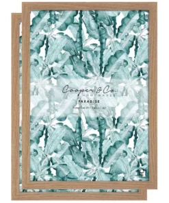 Cooper & Co Set Of 2 A3 Oak Premium Paradise Wooden Photo Frame